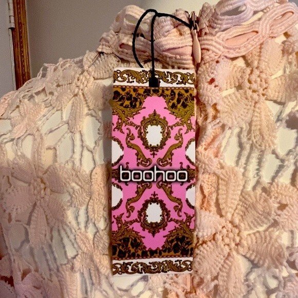 BooHoo Petal pink Embroidered Lace Dress Sz 14 Women's  NWT - Picture 7 of 10